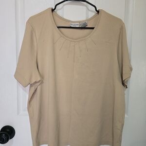 White Stag Short Sleeve Crewneck Top in Beige